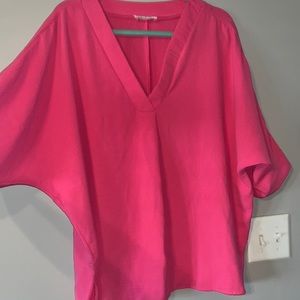 Zenana Hot Pink Flowy Blouse